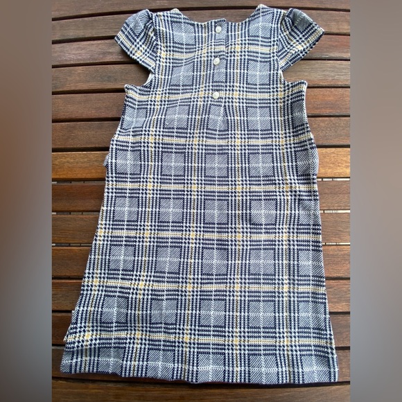 Janie and Jack toddler girls plaid jumper size 5 NWT navy and gold - Picture 2 of 4